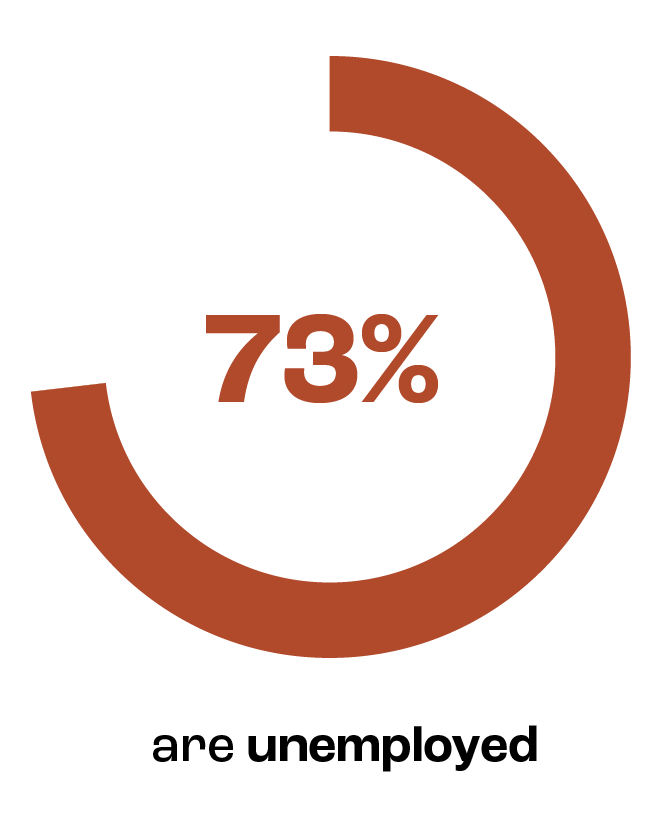 73% are unemployed